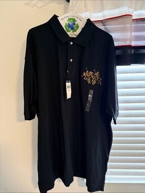 Polo by Ralph Lauren Black Polo with Gold Crest Embroidery